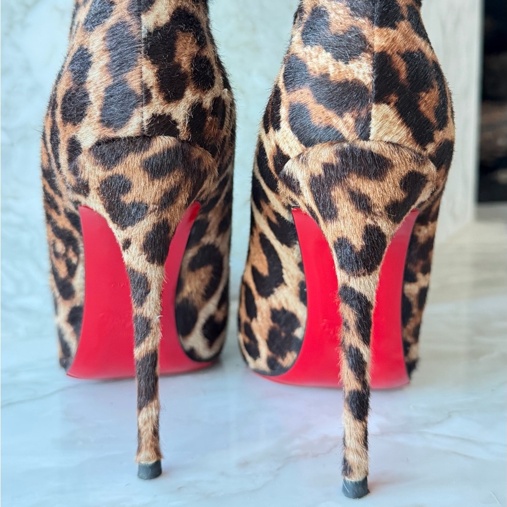 Christian Louboutin Leopard Print Heeled Boots - Picture 5 of 8